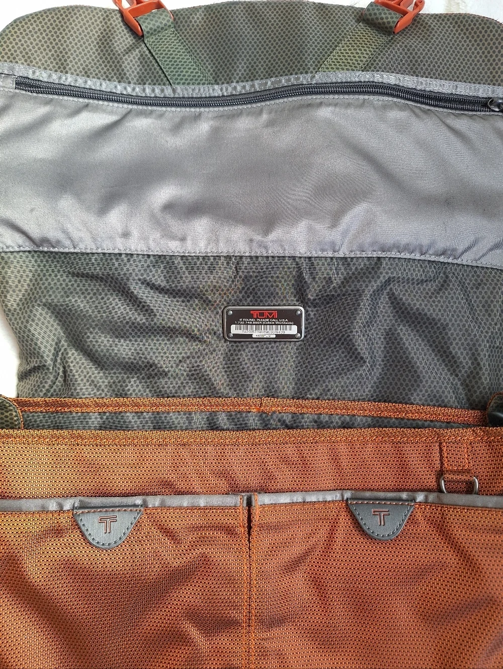 Tumi T-Tech Laptop Messenger Bag - Orange Flame Ballistic Nylon Used